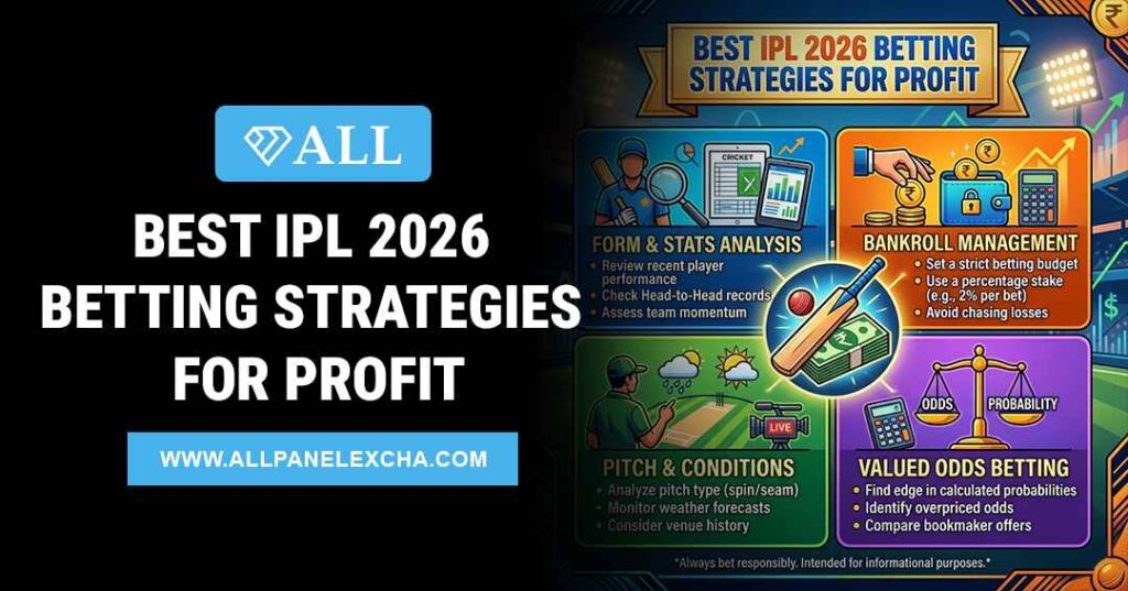 AllPanelExch IPL 2026 betting strategies guide showing expert insights, match analysis, and secure platform features for smart betting decisions