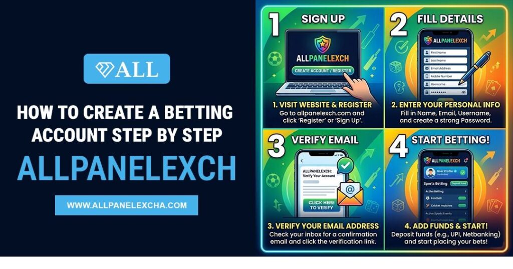 Allpanelexch betting account guide showing secure registration steps and beginner-friendly platform setup insights