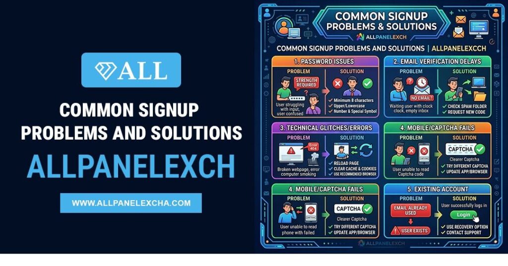 Common Allpanelexch signup problems explained with secure solutions for OTP, login access, and smooth registration support.