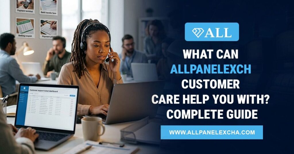 Illustration showing AllPanelExch Customer Care support options with verified guidance, secure access, and a beginner-friendly overview.