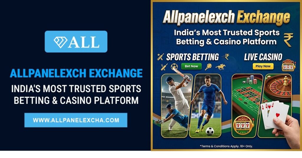 Allpanelexch Exchange platform overview showing sports betting markets, live casino games, secure access, and user-friendly features.