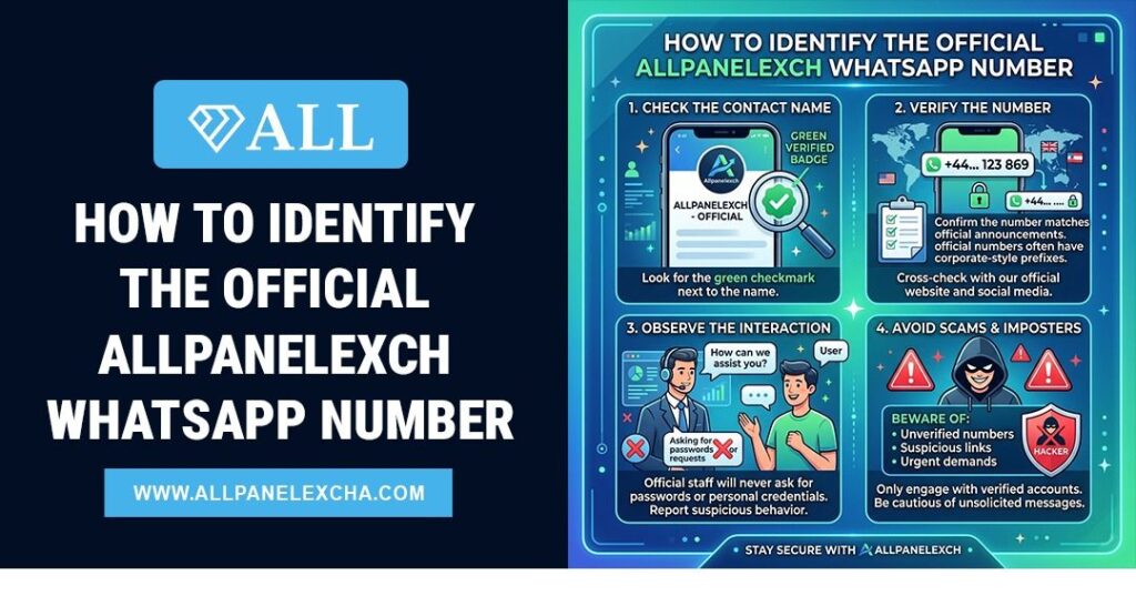 Guide showing how to verify the official Allpanelexch WhatsApp Number and avoid fake contact sources.