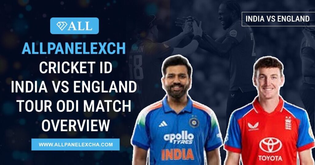 Allpanelexch Cricket ID dashboard with India vs England ODI match overview, live match insights, and beginner-friendly platform guide.