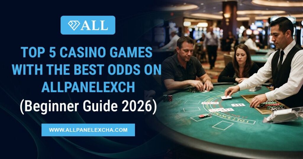 Player exploring the top five casino games with the best odds on Allpanelexch using a beginner-friendly guide with expert insights and secure gameplay tips.